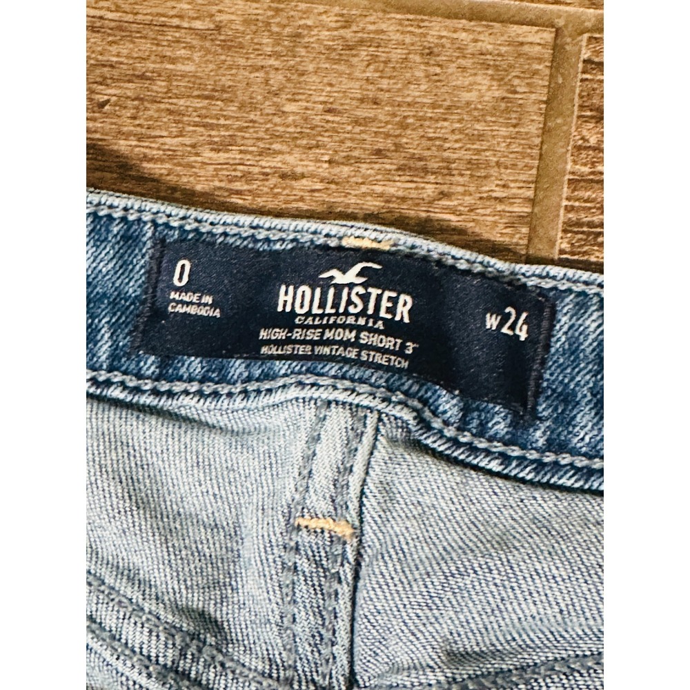 Hollister High-Rise Mom Short 3" Blue Denim Size 0 - Picture 5 of 8